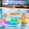 IPX7 Waterproof Bluetooth Speaker with RGB Lights, Floating Pool Speaker for Shower, Beach, Hot Tub, Wireless Portable Audio