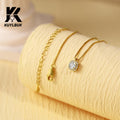 18K Gold Plated 925 Sterling Silver Necklace Solitaire (4Mm) Dainty Square Cubic Zirconia Necklace Pendant Hypoallergenic Necklaces for Women | 18"+2" Adjustable Box Chain Gift for Her