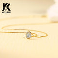 18K Gold Plated 925 Sterling Silver Necklace Solitaire (4Mm) Dainty Square Cubic Zirconia Necklace Pendant Hypoallergenic Necklaces for Women | 18"+2" Adjustable Box Chain Gift for Her