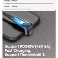USB 4.0 PD 240W 8K 60Hz Charger Connector for Macbook 40Gbps High Speed USB C OTG U-Shape Straight Angle Male to Female Adapter